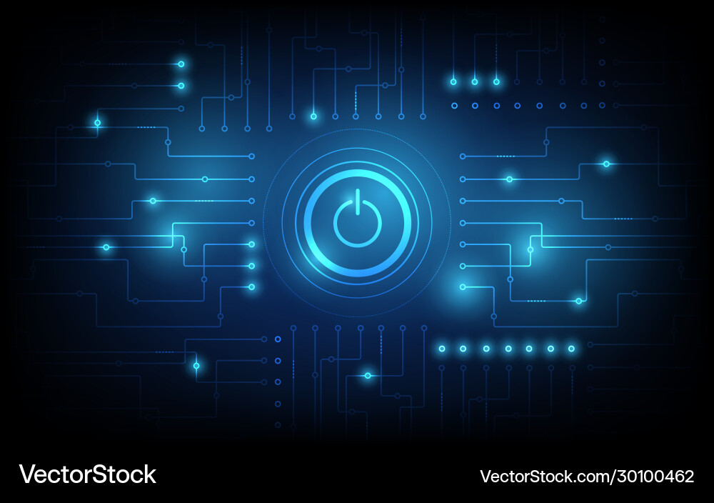 Futuristic Power Button Technology Vector Image