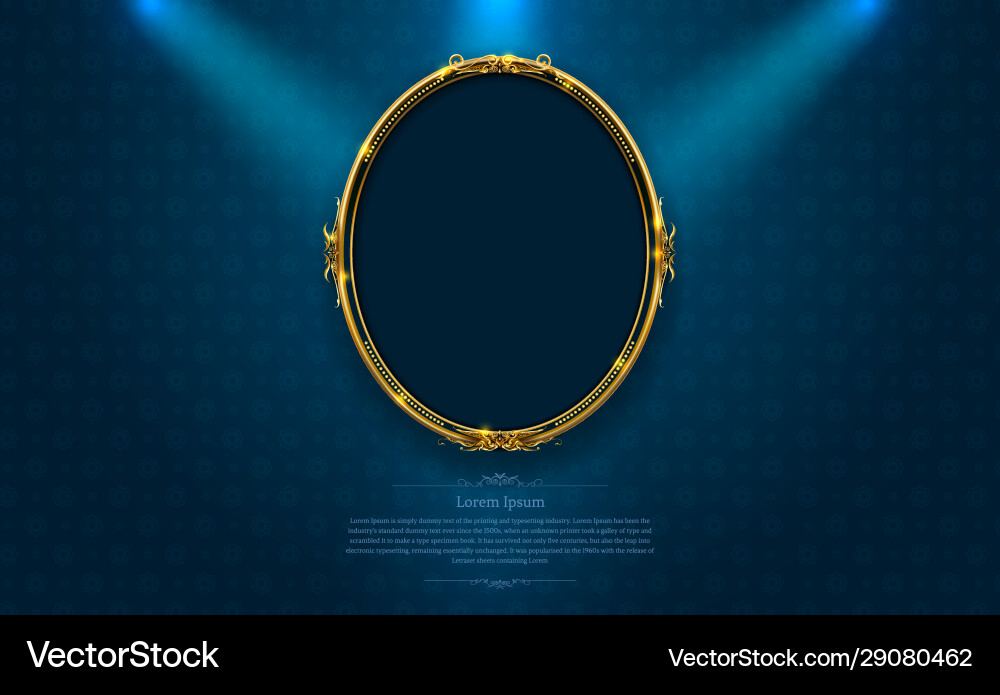 Gold frame border octagon picture and pattern vector image