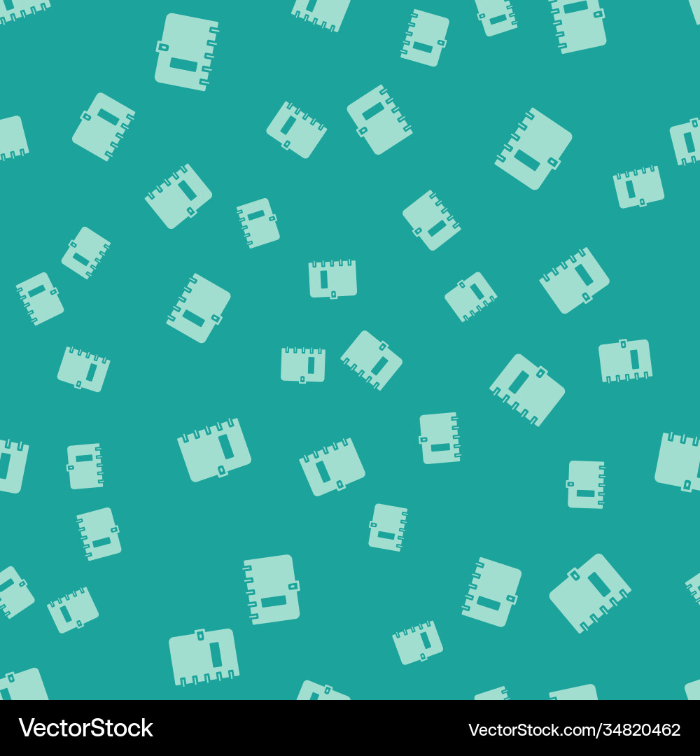 Green notebook icon isolated seamless pattern Green notebook icon isolated seamless pattern vector image