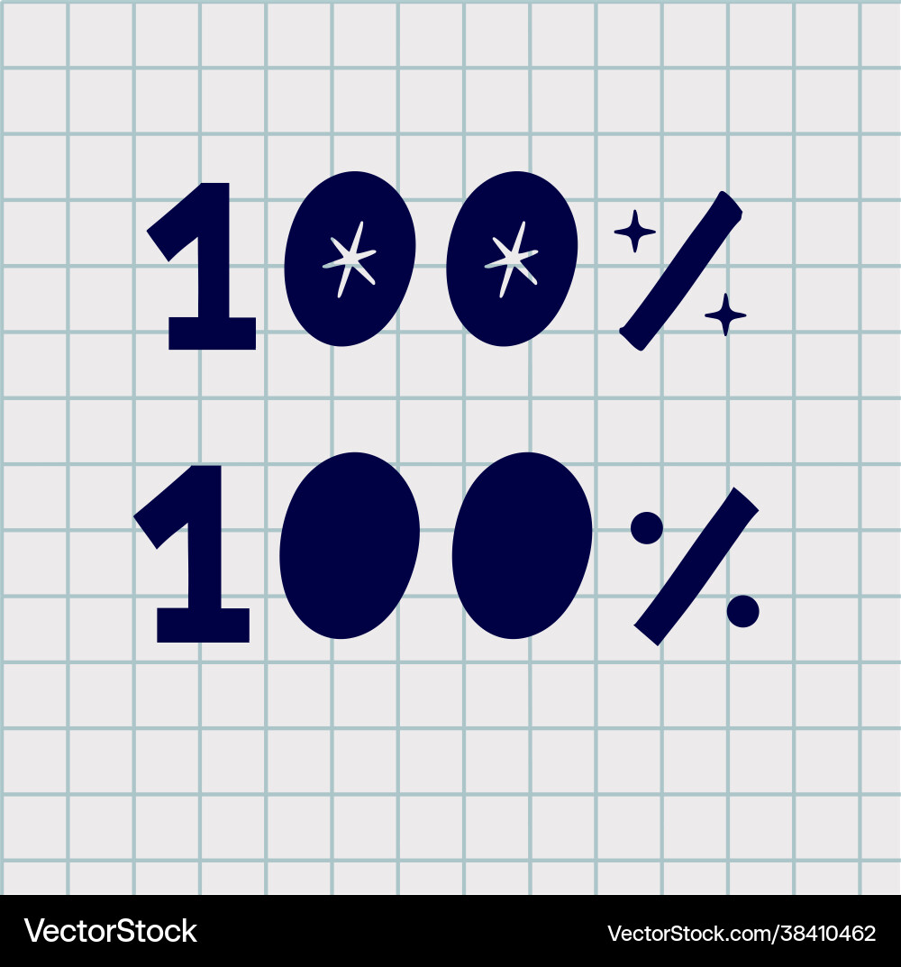 Halftone round spot 100 font hand draw text icon Halftone round spot 100 font hand draw text icon vector image