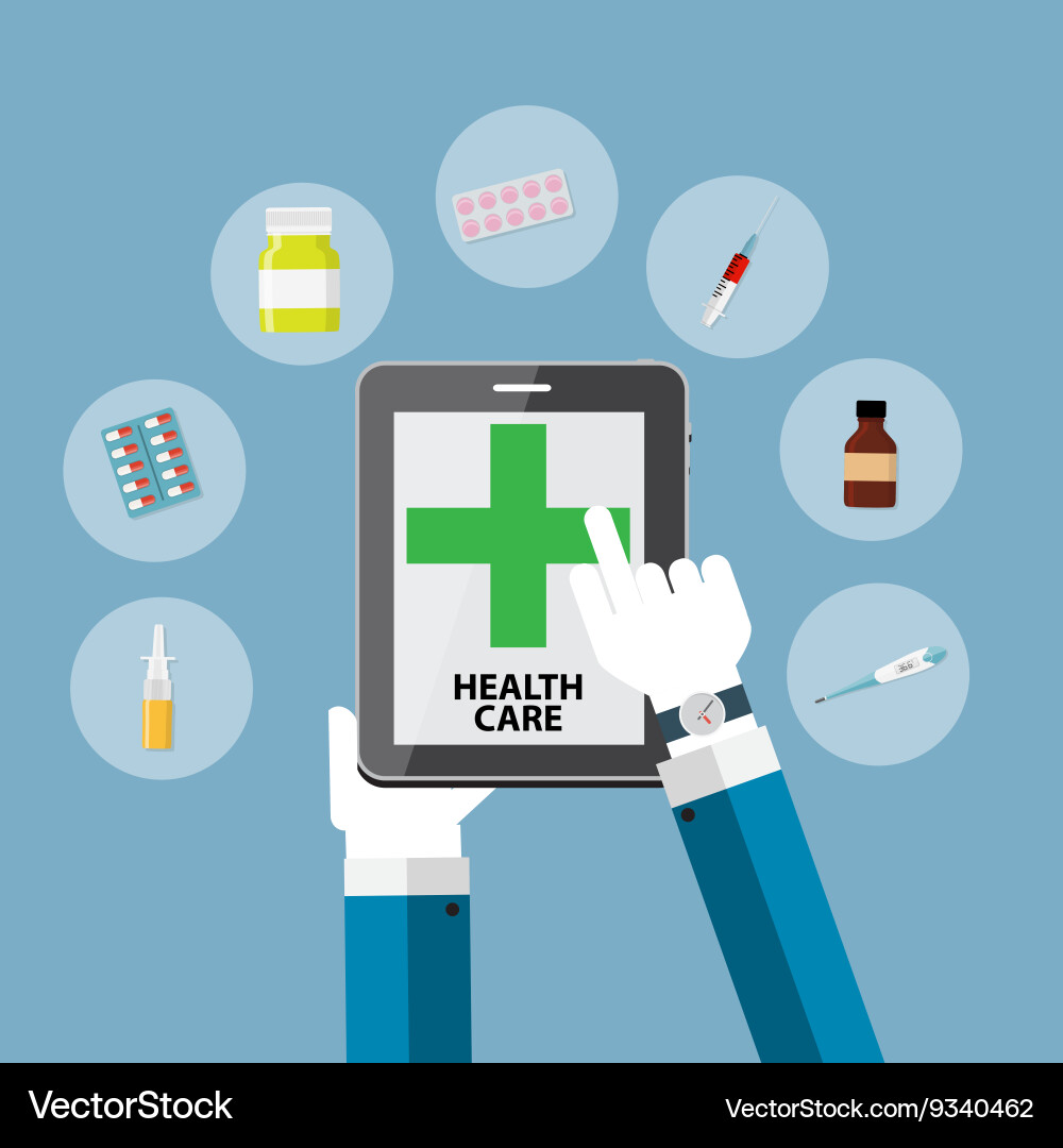 Health care modern flat concept background Vector Image
