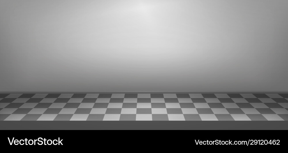 Illuminated realistic studio checkered background Illuminated realistic studio checkered background vector image