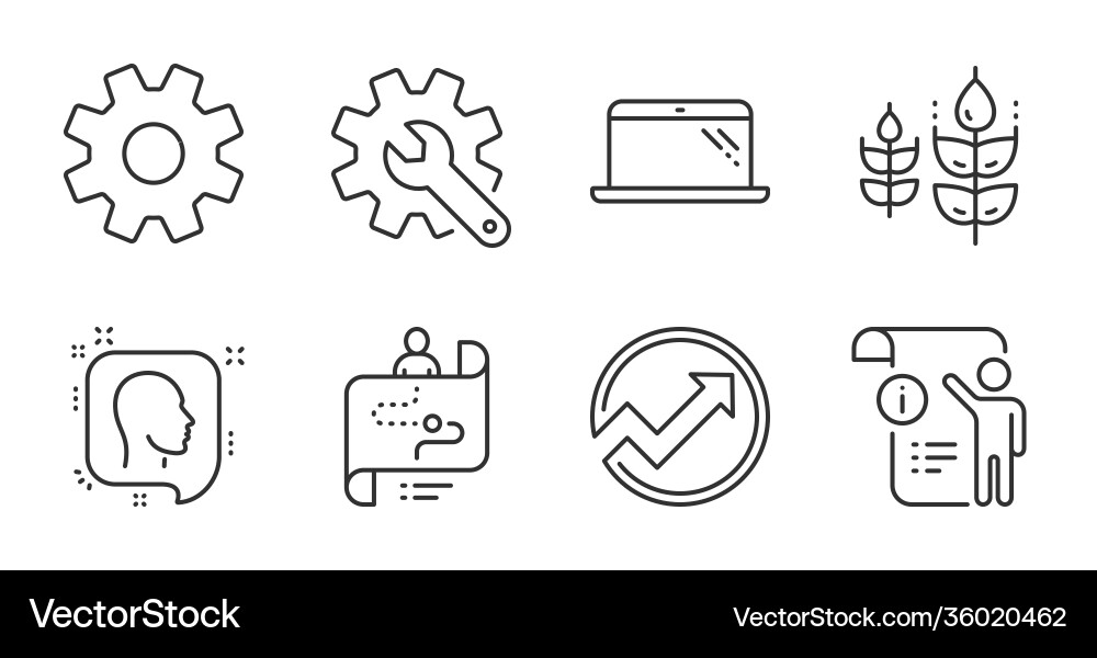 Manual doc laptop and customisation icons set Manual doc laptop and customisation icons set vector image