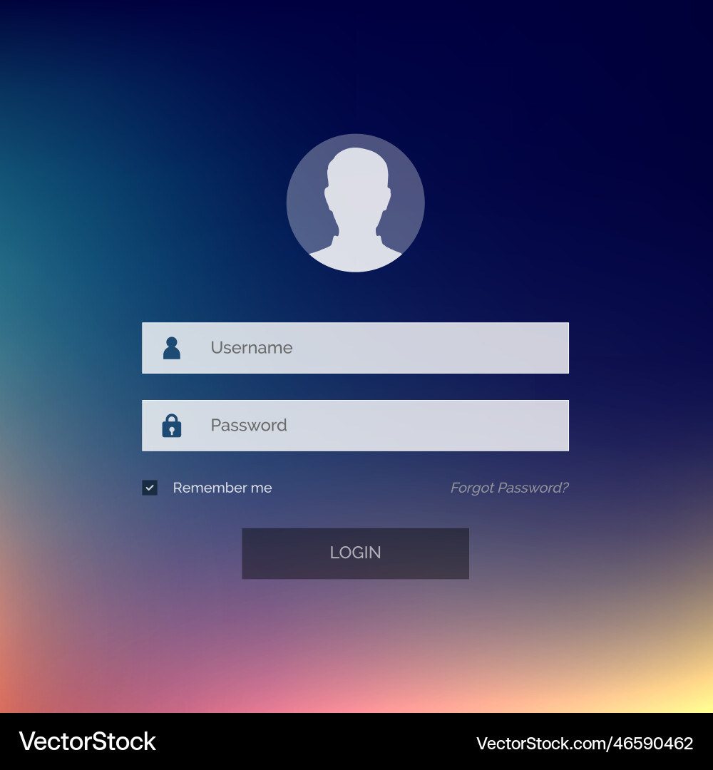 Modern login form interface design with username Modern login form interface design with username vector image