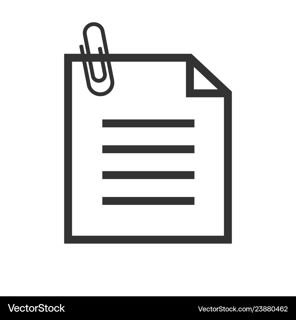 Note with Paperclip Vector Image