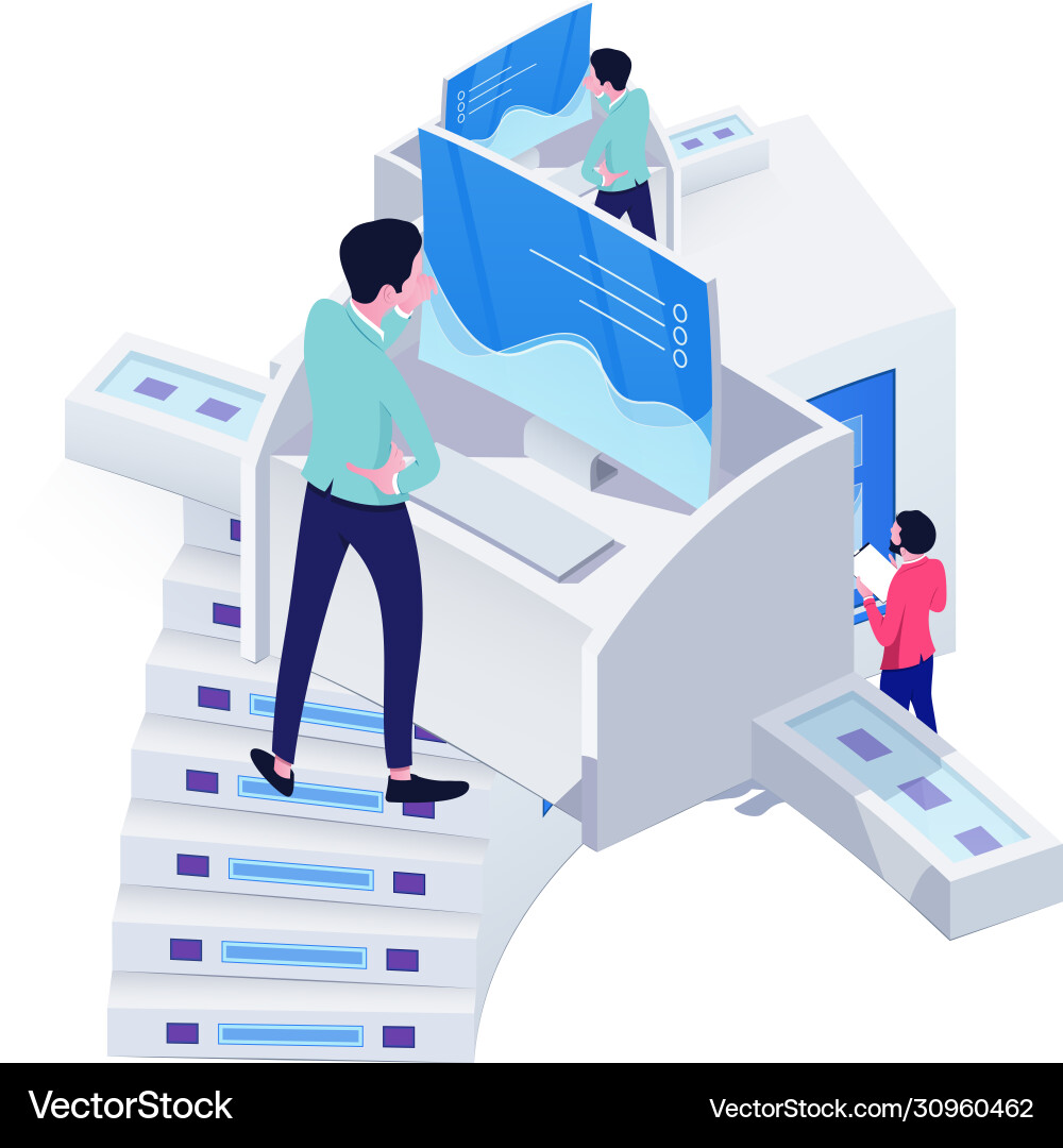 Office work and climbing career ladder concept Vector Image