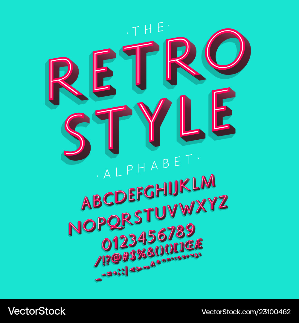 Retro-Stil Schriftart und Alphabet mit Zahlen Retro-Stil Schriftart und Alphabet mit Zahlen vektorbild