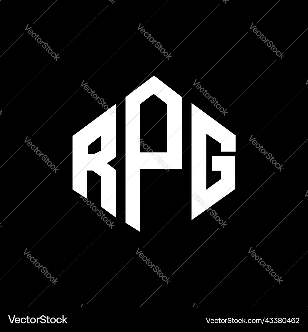 Rpg letter logo design with polygon shape vector image