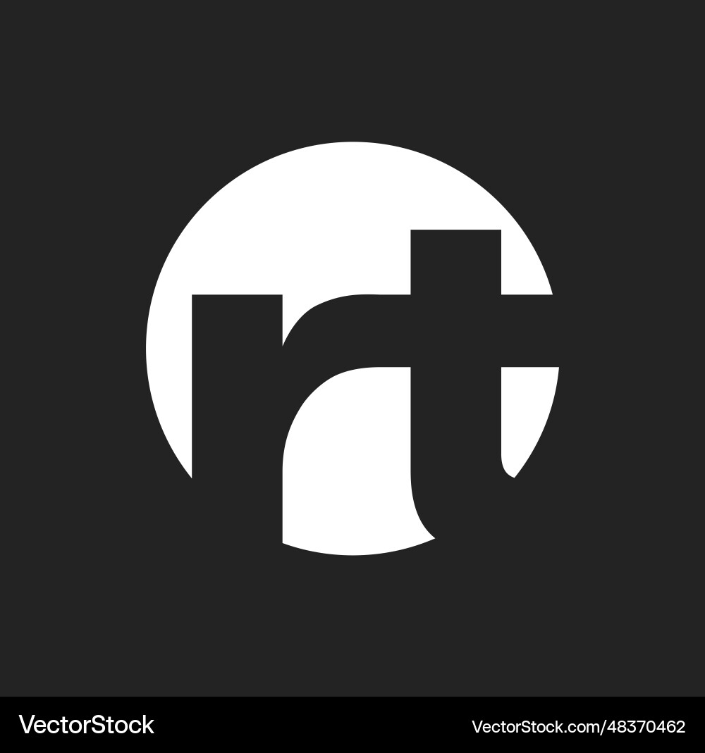 Rt brand name initial letters in round form Rt brand name initial letters in round form vector image