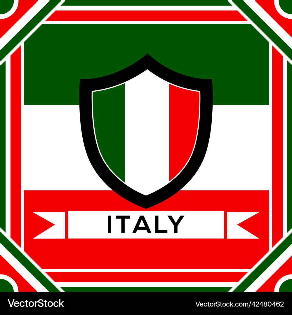 Seamless pattern with italian flag and shield Vector Image