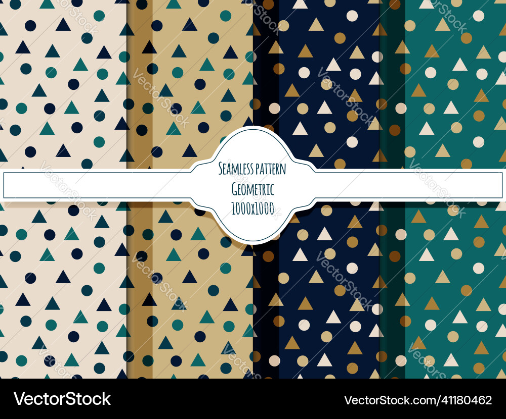 Seamless patterns with geometric shapes Seamless patterns with geometric shapes Vector Image