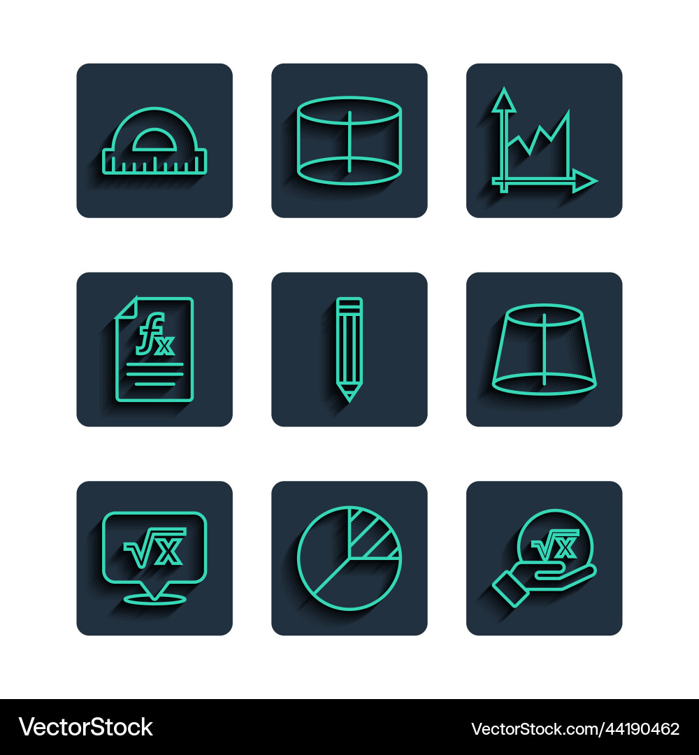 Set line square root of x glyph pie chart Set line square root of x glyph pie chart vector image