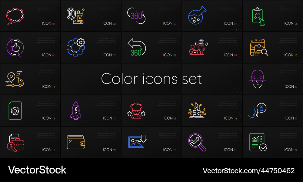Set of file management wallet and rocket line Vector Image