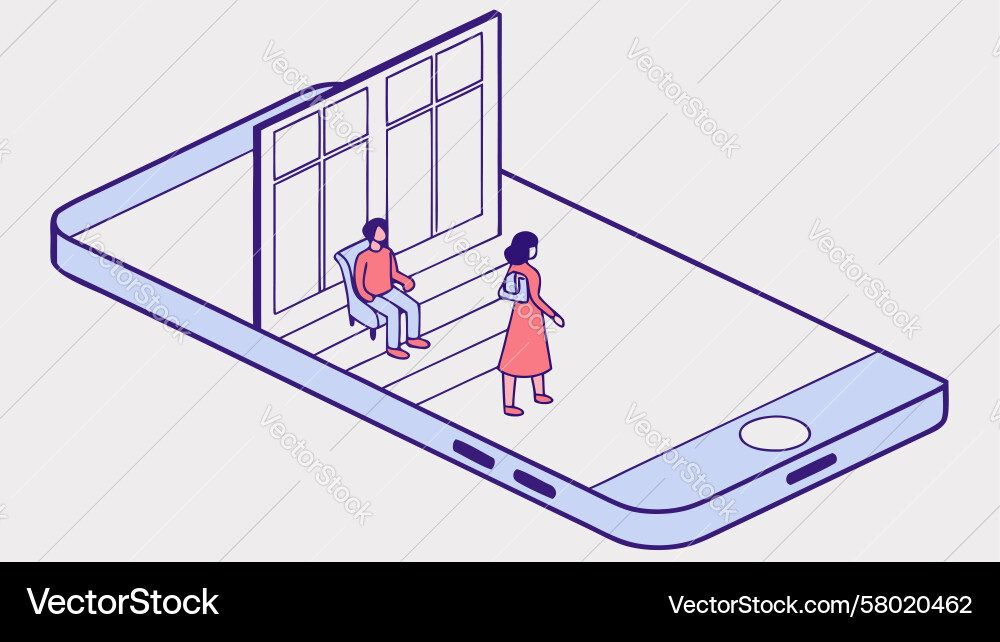 Tiny Figures in Augmented Reality Vector Image