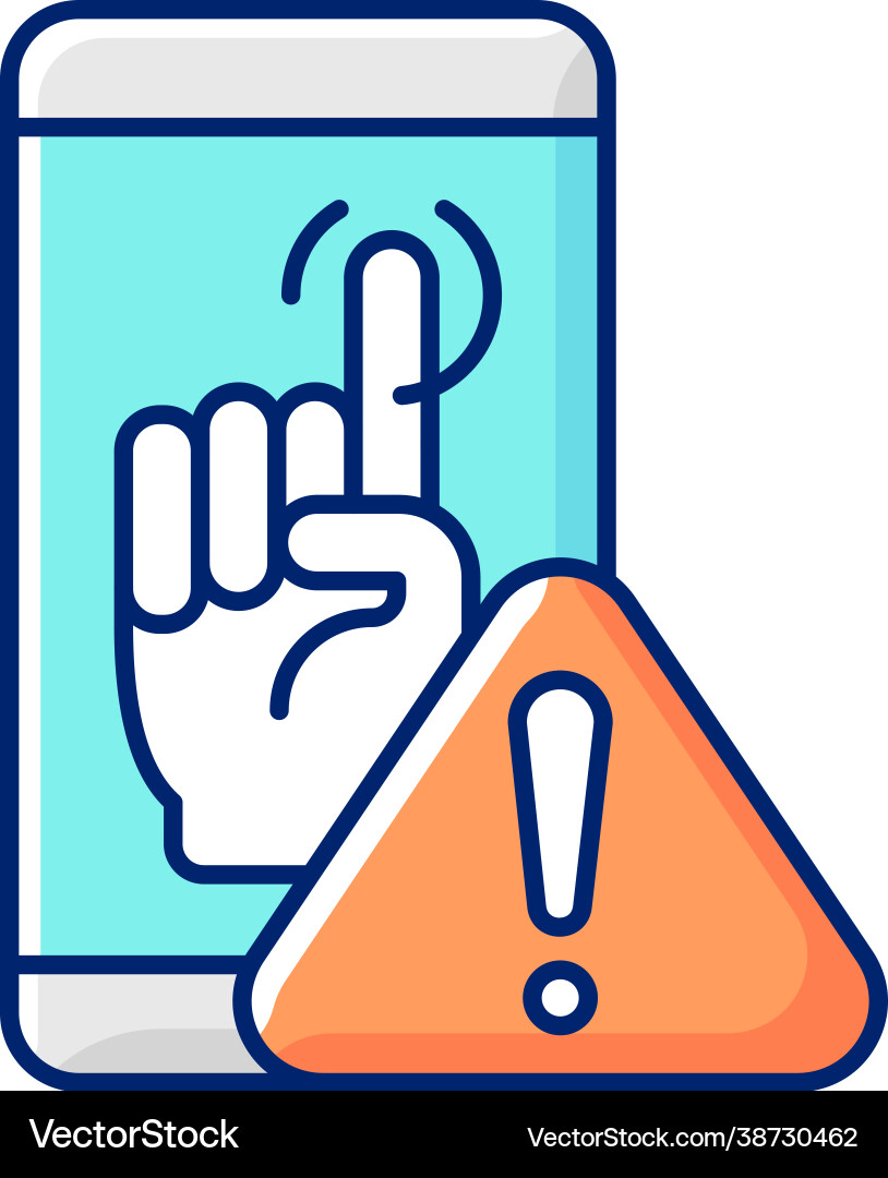 Touch display not working rgb color icon Touch display not working rgb color icon Vector Image