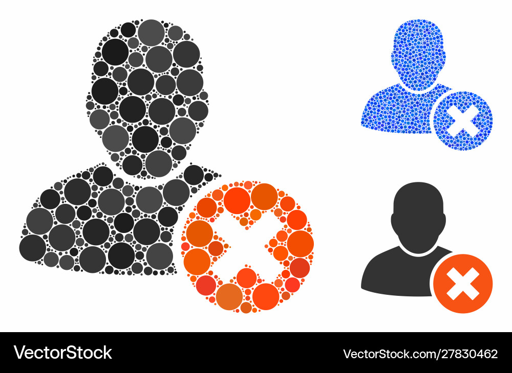 User delete composition icon spheric items User delete composition icon spheric items vector image