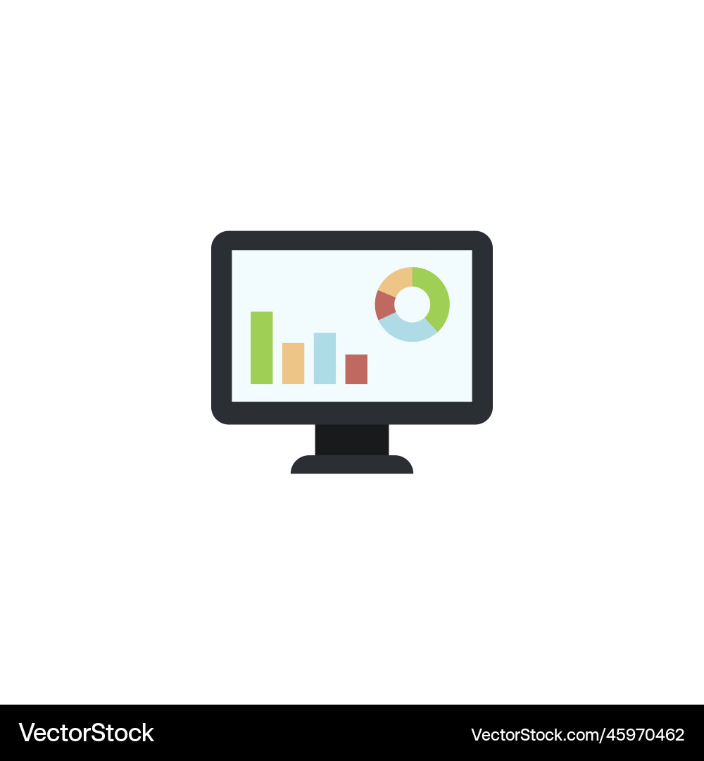 Web analytics creative icon flat multicolored vector image