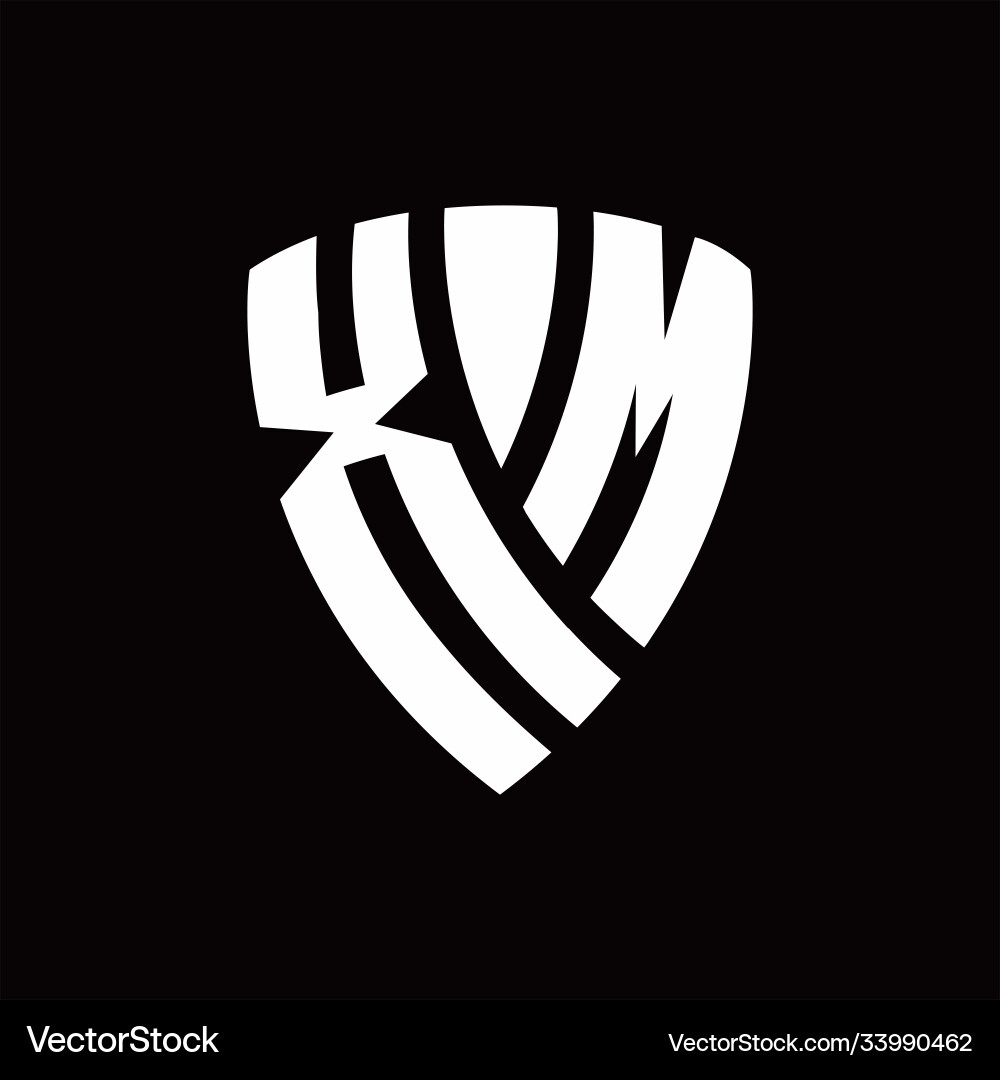 Xm logo monogram with shield elements shape Xm logo monogram with shield elements shape vector image