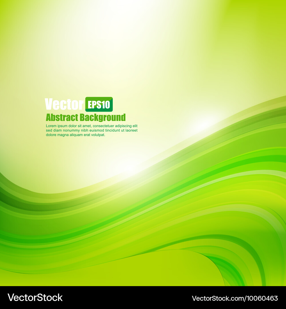 Abstract background light green curve and wave Vector Image