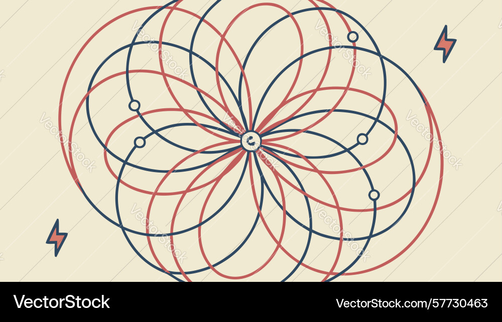 Abstract circular design with lightning bolt vector image