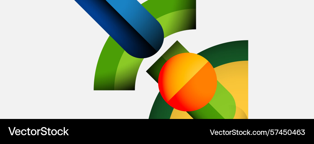 Abstract colorful shapes overlap creating dynamic Vector Image