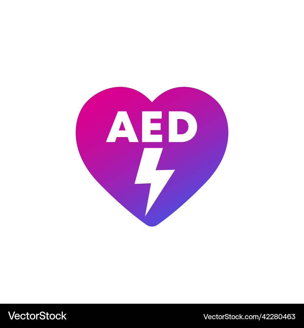 Aed icon automated external defibrillator vector image