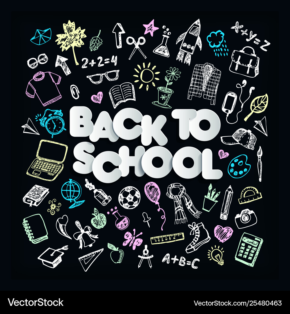Back to school promo banner design black Back to school promo banner design black vector image