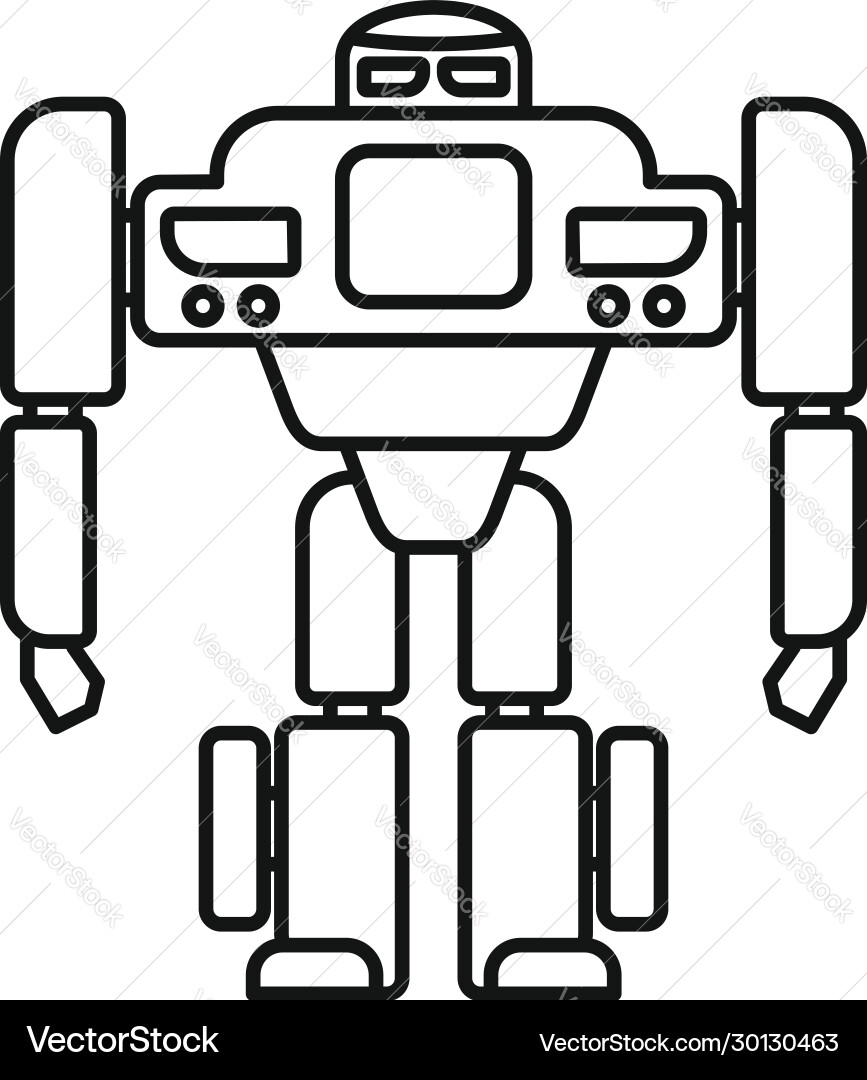 Computer robot transformer icon outline style Vector Image