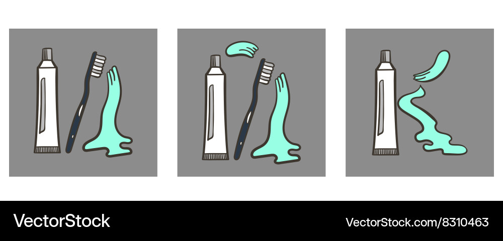 Decorative font toothpaste part 4 vector image