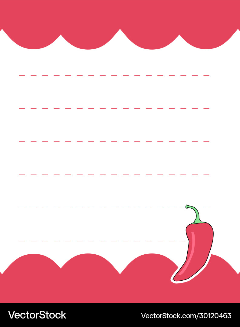 Design element notebook and diary with red chili vector image