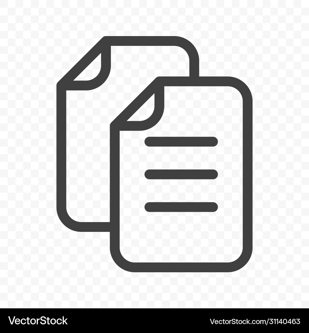 Documents icon minimalistic image two sheets Documents icon minimalistic image two sheets vector image