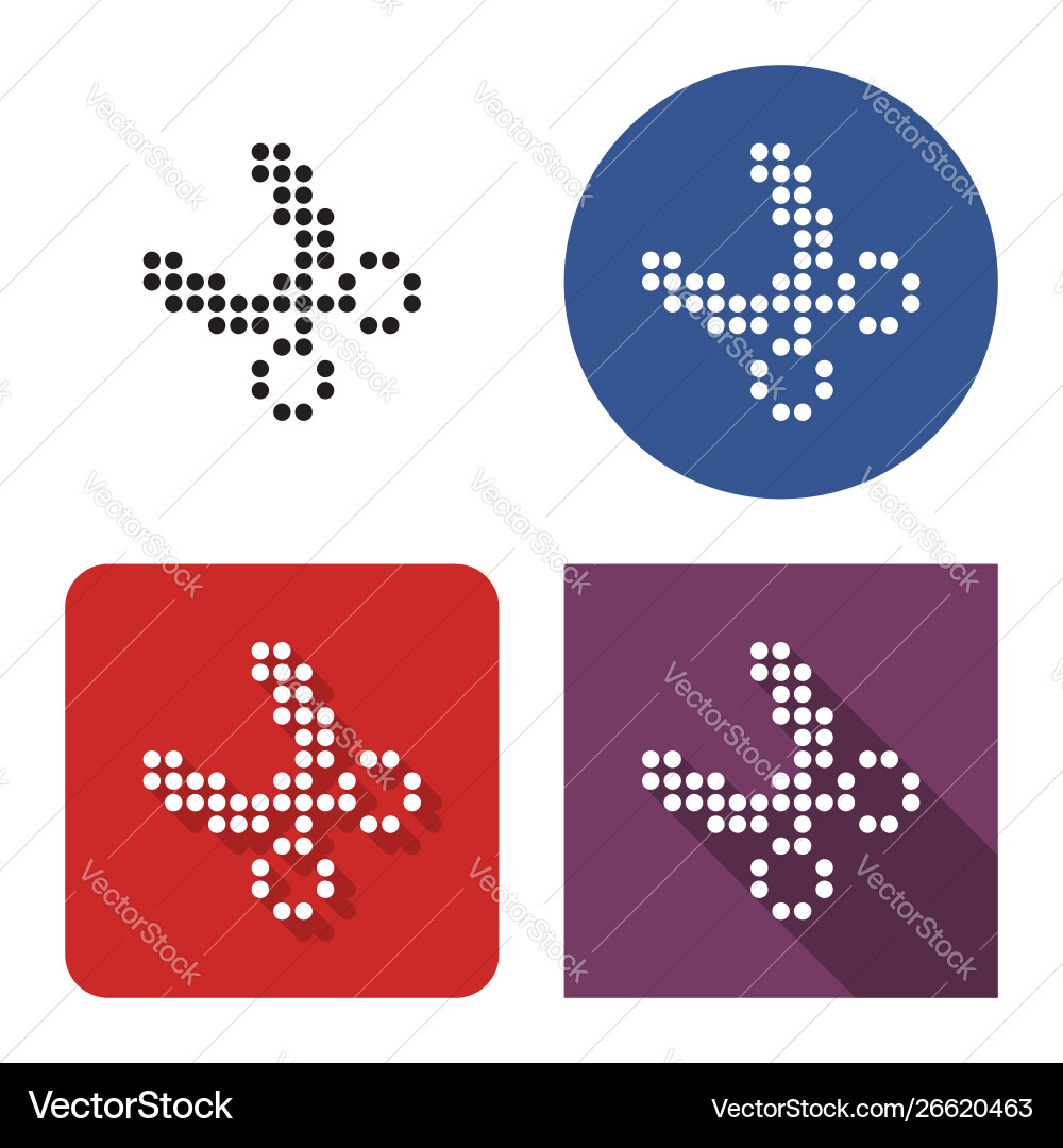 Dotted icon scissors in four variants Dotted icon scissors in four variants vector image