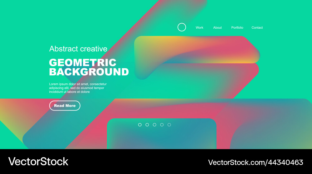 Fluid gradient triangles landing page background Vector Image