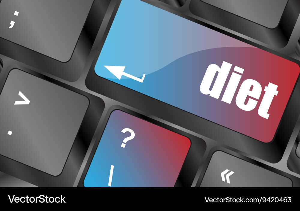 Health diet button on computer pc keyboard vector image