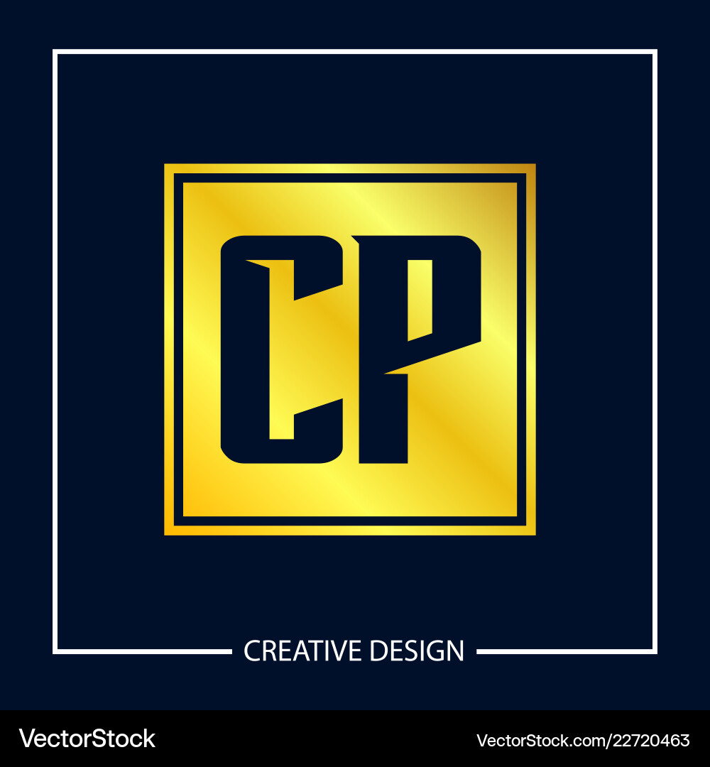 Initial letter cp logo template design Vector Image