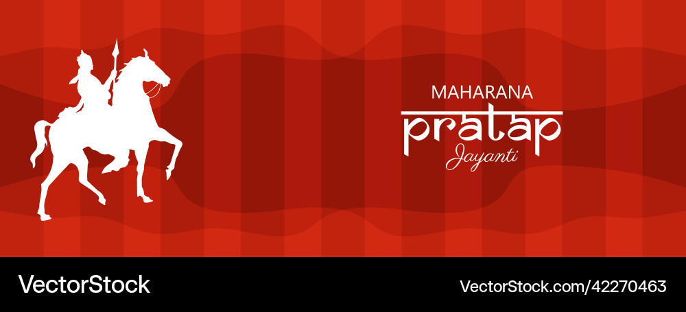 Maharana pratap jayanti greeting card design Vector Image