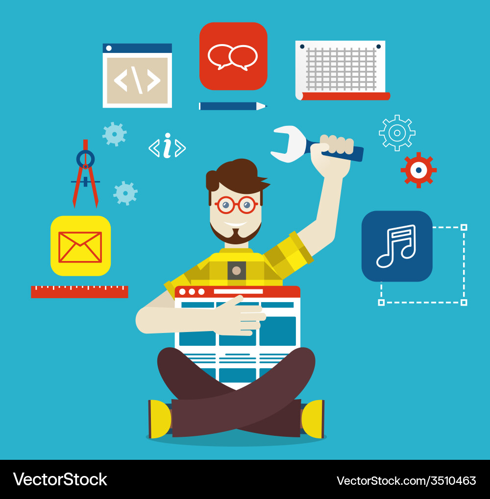 Mobile App Development & Optimization vector image
