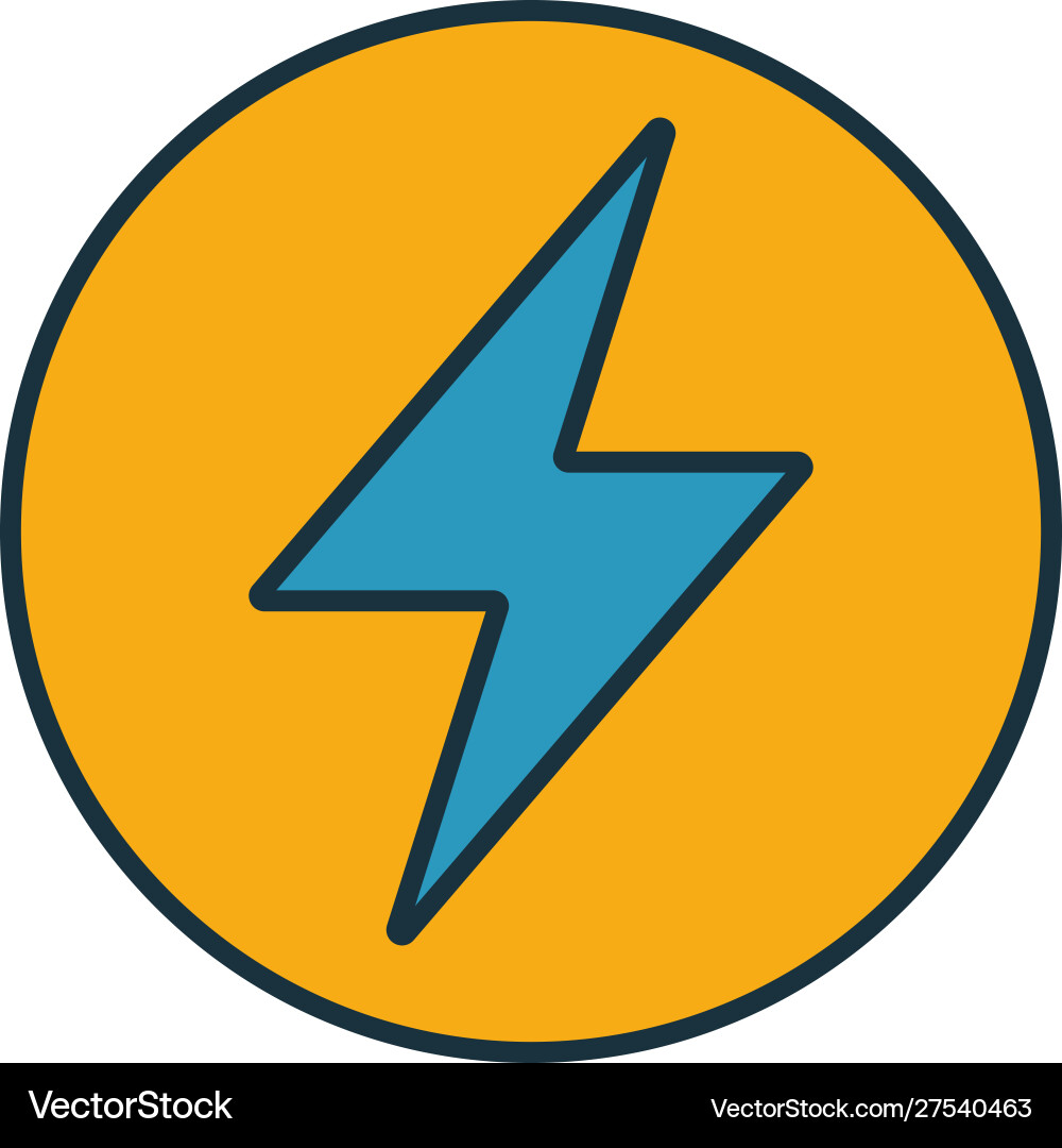 Power sing icon set four elements in different vector image