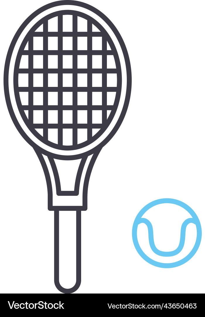 Racket line icon outline symbol Vector Image