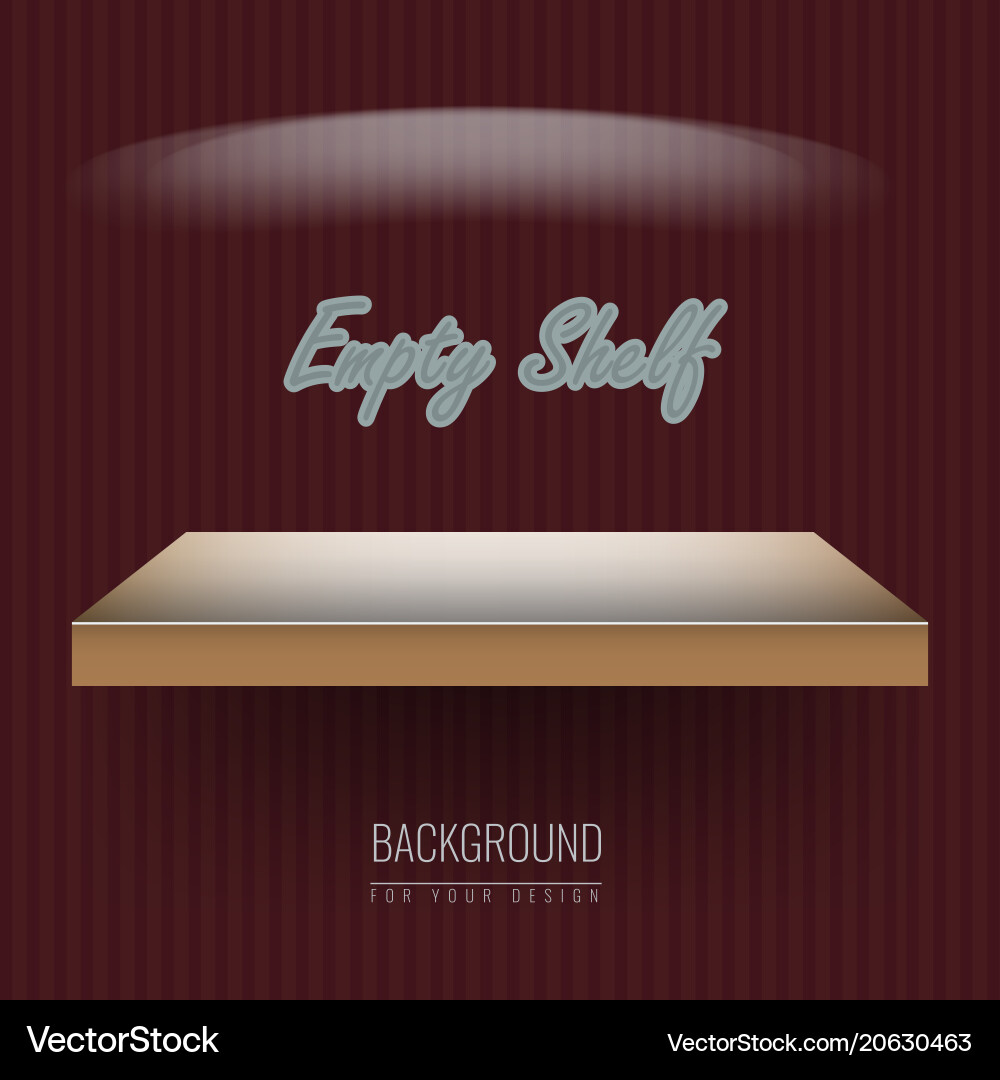 Realistic empty shelf for exhibit your objects Vector Image