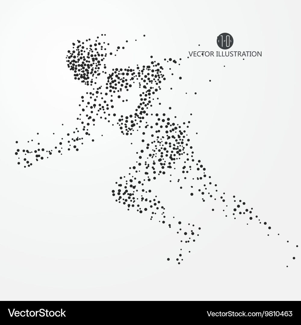 Running man points lines and connected to form Vector Image