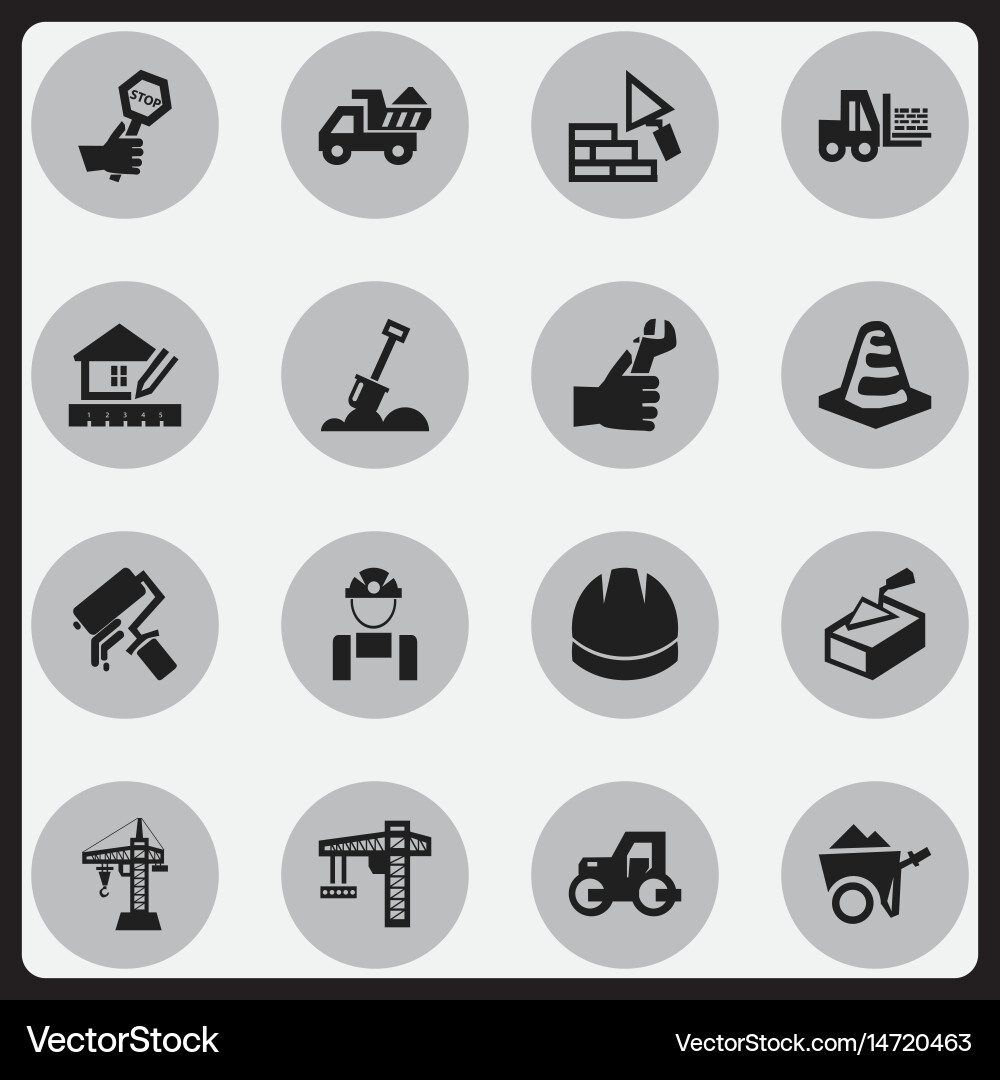 Set of 16 editable structure icons includes vector image