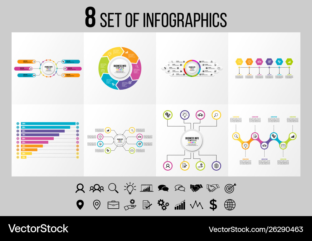 Set of infographics elements design template Vector Image