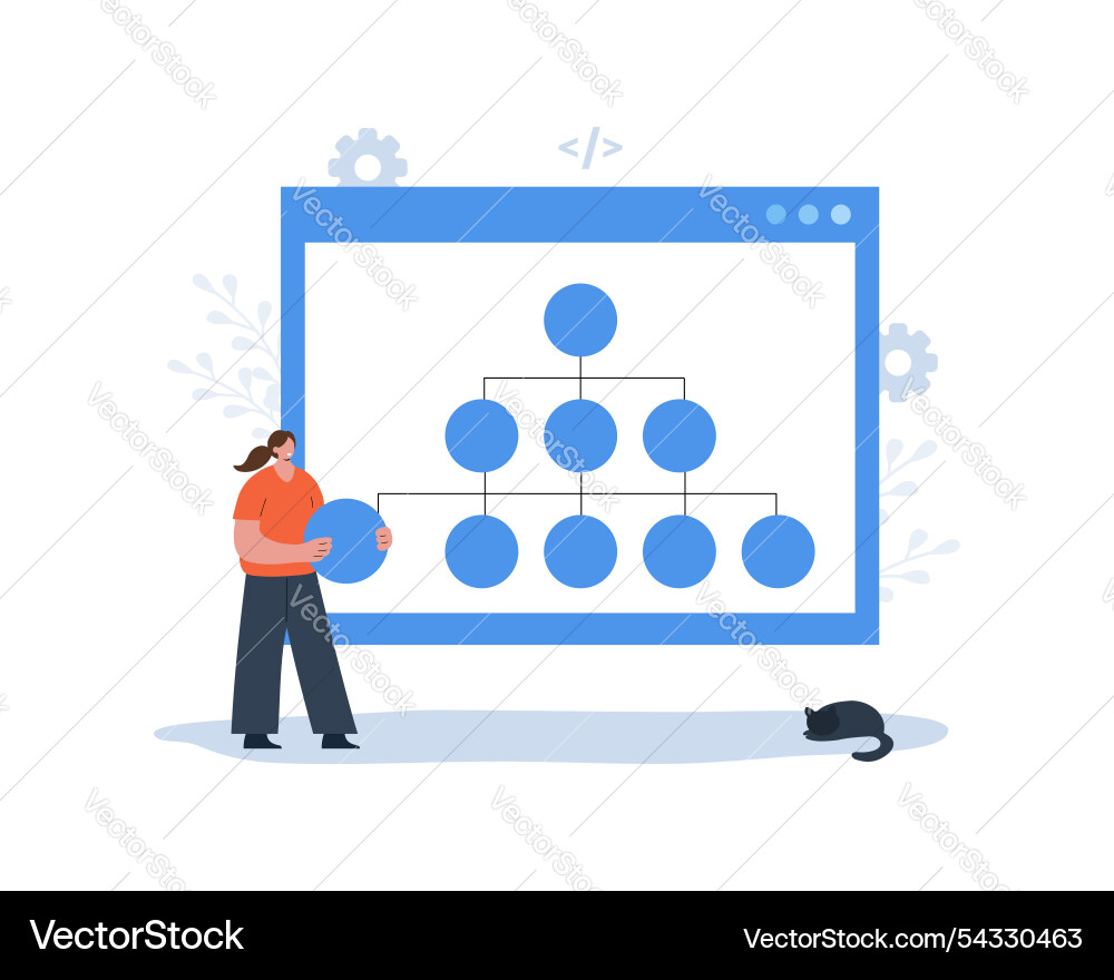 Sitemap creation website optimization concept Sitemap creation website optimization concept vector image