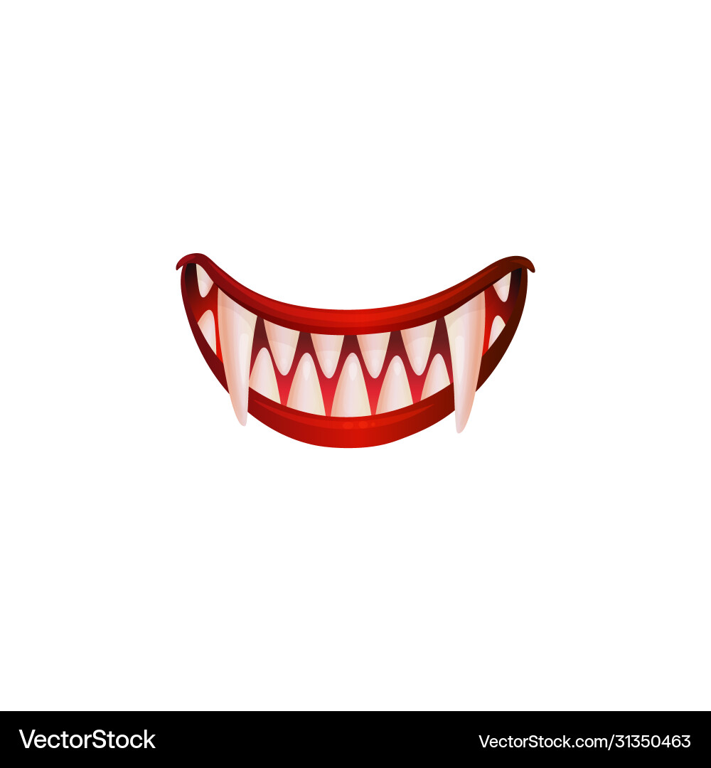 Vampire monster smile or devil mouth realistic – Royalty-Free