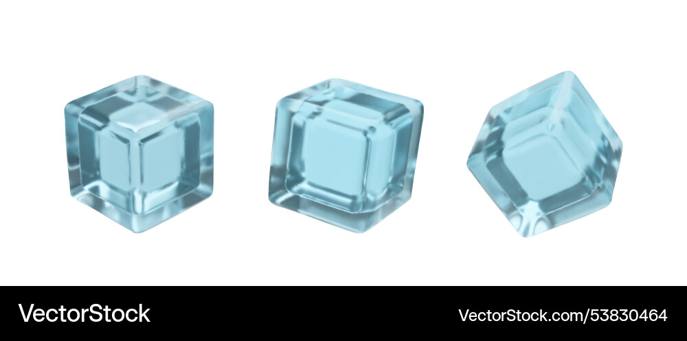 3d render ice cube set vector image