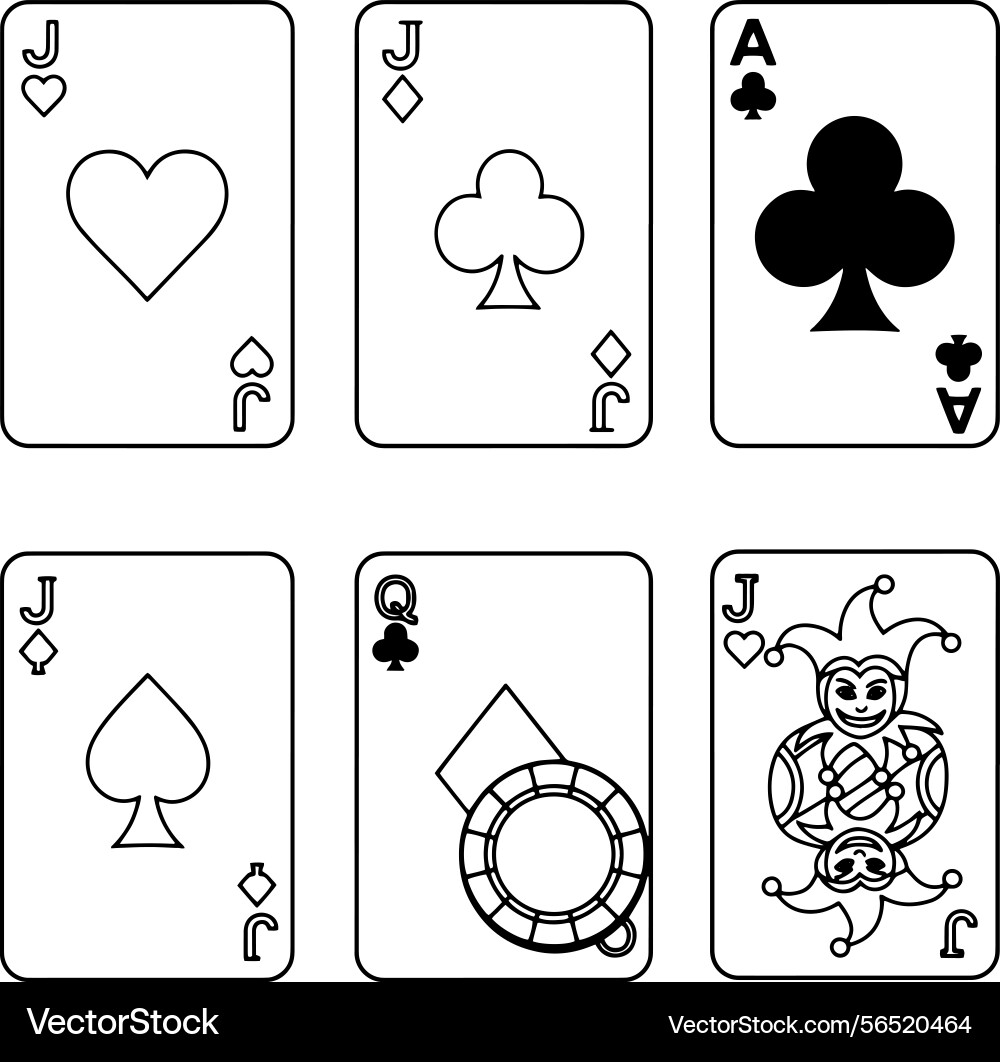 Anfänger Spielkartenskizze Tutorial lernen Vektorbild