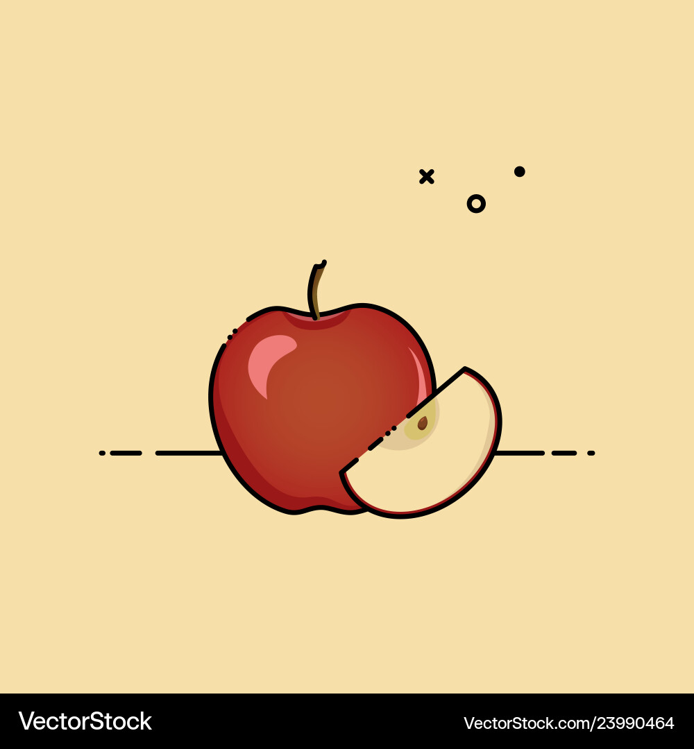 Apple with slice in the side Vector Image