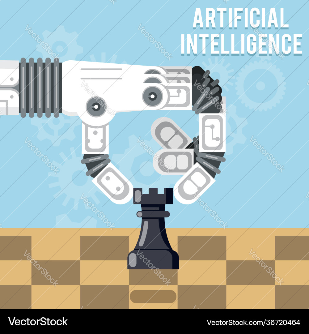 Artificial intelligence technology robot hand Artificial intelligence technology robot hand vector image
