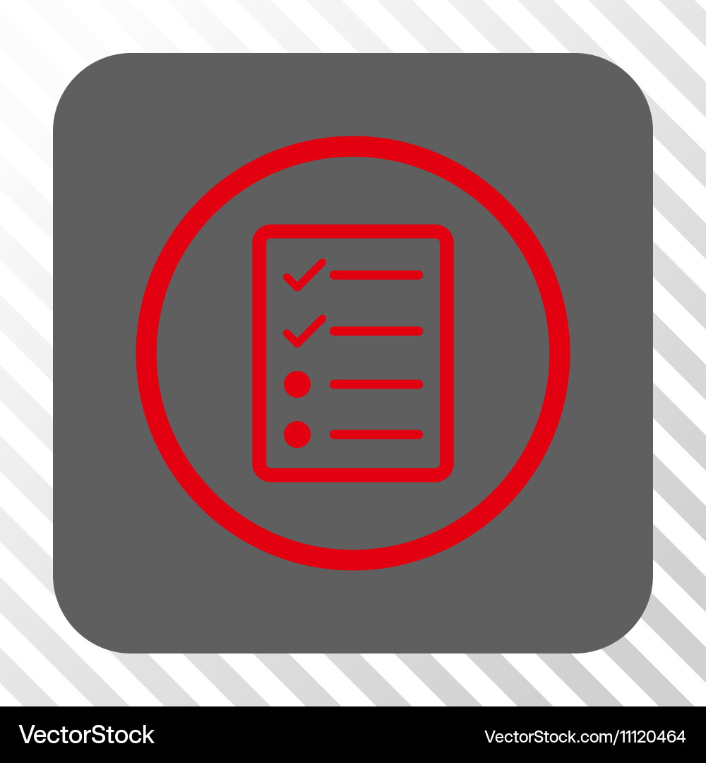 Checklist page rounded square button vector image